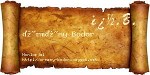 Örmény Bodor névjegykártya